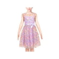 thumbnail image 1 of Robe Fille Multicolore Arc-en-Ciel à Pois Rétro Tulle Violet Robe de Soirée 8 Ans, 1 of 8