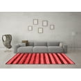 thumbnail image 3 of Ahgly Company Machine Washable Indoor Round Abstract Red Modern Area Rugs, 6' Round, 3 of 4