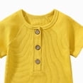 thumbnail image 3 of Newborn Baby Girl Boy Clothes Summer Outfits Infant Short Sleeve Romper Jumpsuit Cotton Solid Color T-Shirt Bodysuit Bodysuit Cute Newborn Clothes Girl Kaprioy Girls Summer Outfits, 3 of 4