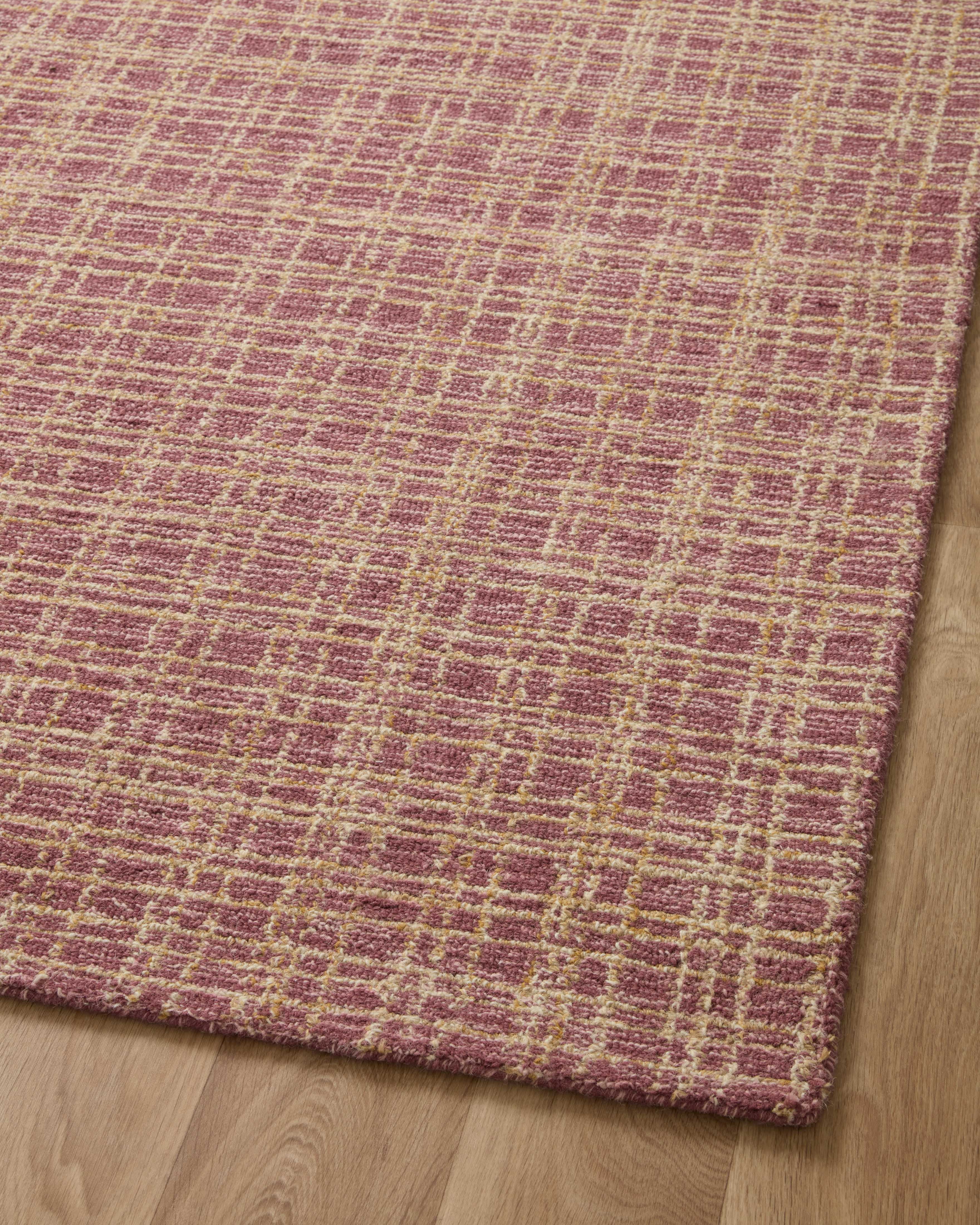 Chris Loves Julia x Loloi Polly Plaid Berry/Natural 5'-0" x 7'-6" Area Rug