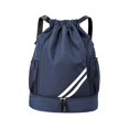 thumbnail image 2 of Mochila de baloncesto, bolsa de gimnasio plegable para fútbol, voleibol, pelota de Rugby Azul oscuro, 2 of 8