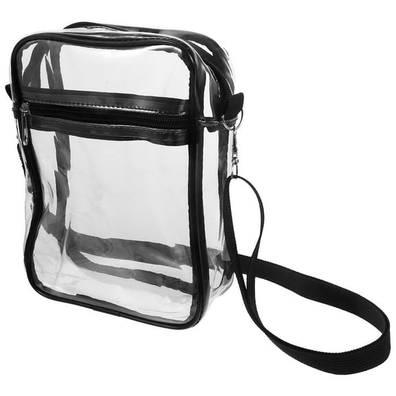 LOLIPPYY Daily Use Clear Bag Crossbody Black Storage Pouch PVC 1 Set