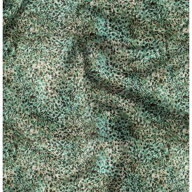 Soimoi Cotton Poplin Fabric Leopard Animal Skin Printed Fabric 1 Yard 56 Inch Wide