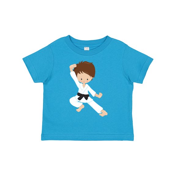 Inktastic Karate Boy, Cute Boy, Black Belt, Brown Hair Boys Toddler T-Shirt