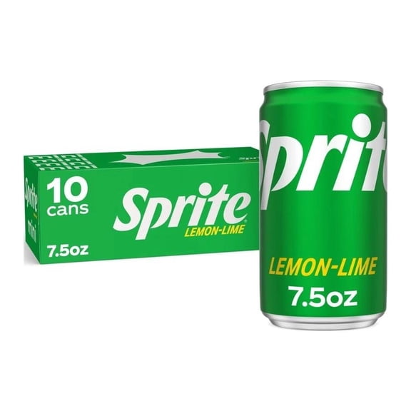 Sprite Lemon Lime Mini Soda Pop Soft Drink, 7.5 fl oz, 10 Pack Cans