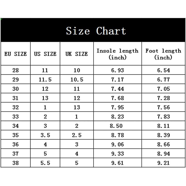 Kids to mens shoe size sale