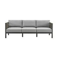 thumbnail image 3 of Cuffay 4 Piece Outdoor Patio Furniture Set in Black Aluminum and Rope with Grey Cushions, 3 of 15