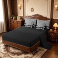 thumbnail image 3 of Manfei Jungle Animal Pattern 7-Piece King Bedding,Black Kawaii Bowknot King Bed in a Bag,Black Reversible, 3 of 7