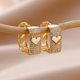 thumbnail image 3 of Pendientes de aro cuadrados con circonita brillante para mujer, aretes de acero inoxidable de Color dorado, joyería de Navidad de lujo, aretes de boda, 3 of 5