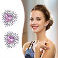 thumbnail image 3 of HANXIULIN Women'S Girl Peach Heart Earrings Studs Zircon Heart Shaped Earrings Jewelry Gift, 3 of 9