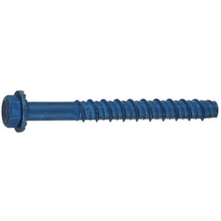 Tapcon 50404 Concrete Anchor, 3/8 in x 4 in, 2-1/2 in Min Embed, Steel, Metallic