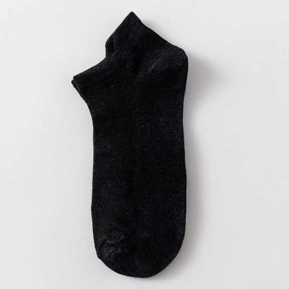 Resicozy Low Cut Ankle Socks for Men Casual Solid Colors Pack Lightweight Breathable Socks Thin Sock Black