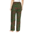 thumbnail image 3 of Naloa Red Snake Print Women’s Ultra-Soft Comfy Pajama Lounge Pants with Pockets & Drawstring, 3 of 8
