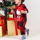 thumbnail image 3 of Conjunto de pijama navideño con capucha y pantalones holgados, cintura elástica, mangas largas, talla 12-18M, a cuadros rojos, para bebés, 3 of 8