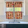 thumbnail image 3 of Country Floral Print Curtains 24" Short - 3 Panel Vintage Farmhouse Set with Bohemian Botanicals, Rod Pocket Window Treatment, 3 of 6