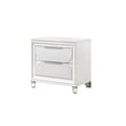 thumbnail image 2 of Miekor Furniture Contemporary Nightstand End Table with Two Storage Drawers White Cream Finish Bedroom Wooden Furniture W5U780, 2 of 8