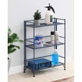 thumbnail image 2 of Pemberly Row Three-Tier Wide Folding Shelf in Blue Metal, 2 of 5