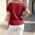 thumbnail image 6 of Tqcoqu Plus Size Tops for Women Summer 2026 Short Sleeve Shirts Tunics Round Neck Casual Loose Blouses,Wine Women's L-XXXXL, 6 of 6
