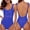 Blue, variant on Women'S One Piece Swimsuit Scoop Neck Open Back Swimwear Soft Comfortable Tummy Slimming Swimsuit Beach Bathing Suit