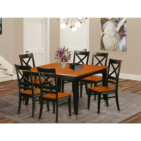 Southwestern Dining Set - Table and 8 Chairs - Modern Rubber Wood Kitchen Set