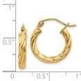 thumbnail image 4 of Boucles d'Oreilles Créoles Torsadées en Or Jaune 14k 2.75mm Rondes, 4 of 8