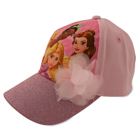 Disney Little Girls Princess Character Cotton Baseball Cap, Pink, Age 2-7