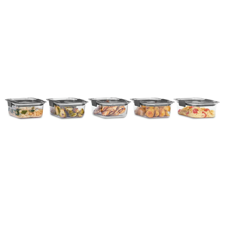 Rubbermaid Brilliance Food Storage Containers, 3.2 Cup 5 Pack, Leak-Proof,  BPA Free, Clear Tritan Plastic