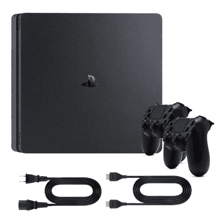 Pre-Owned Sony Playstation 4 PS4 Slim 1TB Gaming Console with Two Retrofam Controllers, Black