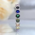 thumbnail image 6 of 100% 925 Sterling Silver High Carbon Diamonds Gemstone Wedding Band Fine Jewelry Enagement Ring For Women, 6 of 8