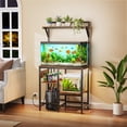thumbnail image 3 of 20-29 Gallon Fish Tank Stand, Aquarium Stand with Power Outlet, Heavy-Duty Reptile Terrarium Stand Table with 6-Leg Support and 4-Tier Adjustable Storage Shelves, 3 of 8