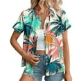 thumbnail image 2 of QUNYINEY Short Sleeve Womens Button Down Shirts Collared Casual Hawaiian Tops Loose Summer Tops for Women, 2 of 6