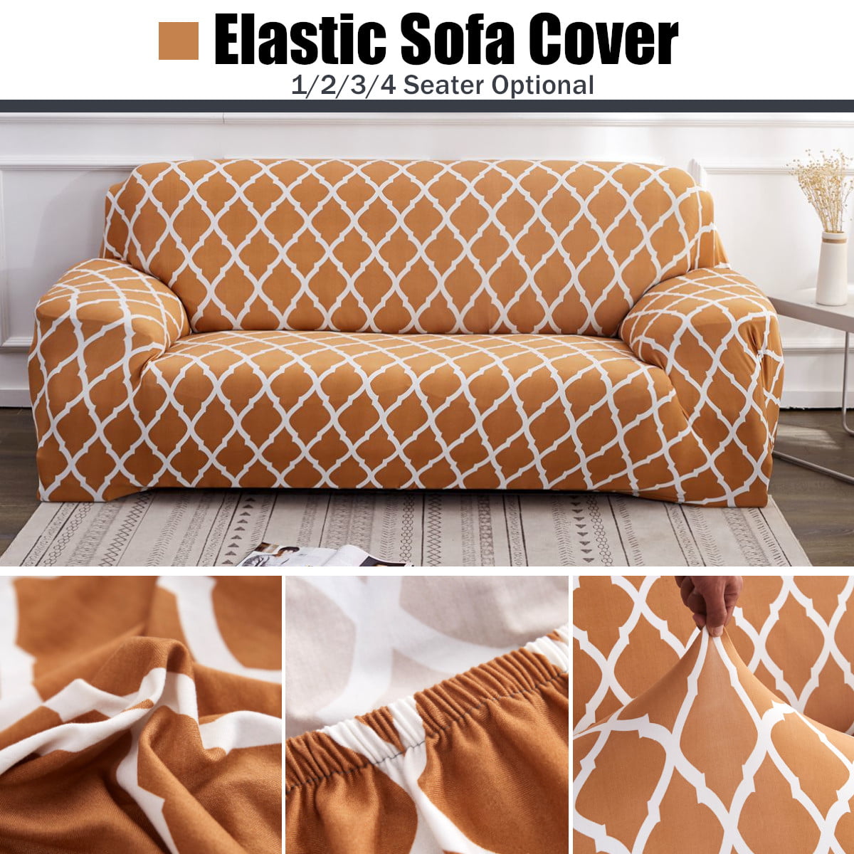 Details about   Elastic Sofa Cover Anti-Wrinkle Slipcover Furniture Protector 1/2/3 Seaters USA 