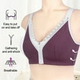 thumbnail image 4 of Women's Sports Bra Wireless Post  Adjustable Wide Shoulder Strap Zip Front Yoga Bra for Workout Fitness, 4 of 9