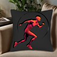 thumbnail image 5 of Set of 2 Throw Pillow Covers 18x18in - Dynamic Runner Design in Red & Orange Perfect for Couch Bed or Car Decor, 5 of 8