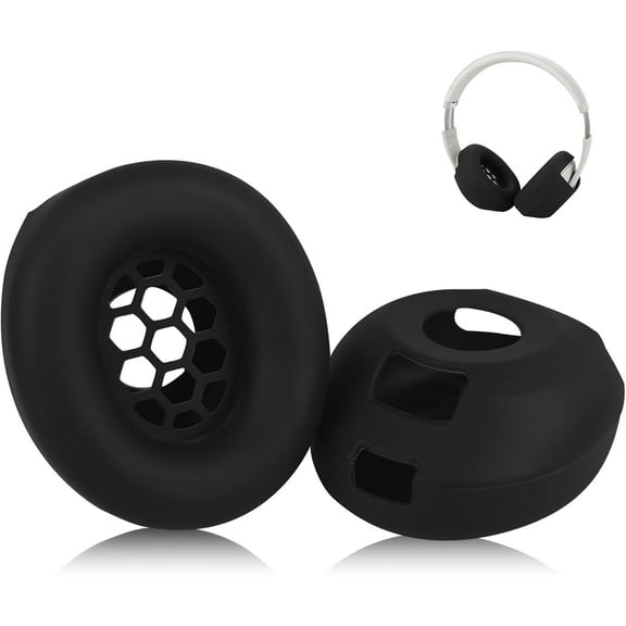 Upgraded Sweat Ear Covers for Beats Studio Pro Wireless Headphones, Silicone Case Earpad Cover for Beats Studio Pro Accessories, Full Coverage Sweatproof & Washable - Black