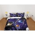 thumbnail image 2 of Planetas Galaxy Purple Bedding, Outer Space Bedding Set Full, Cosmic Duvet Cover, 2 of 4