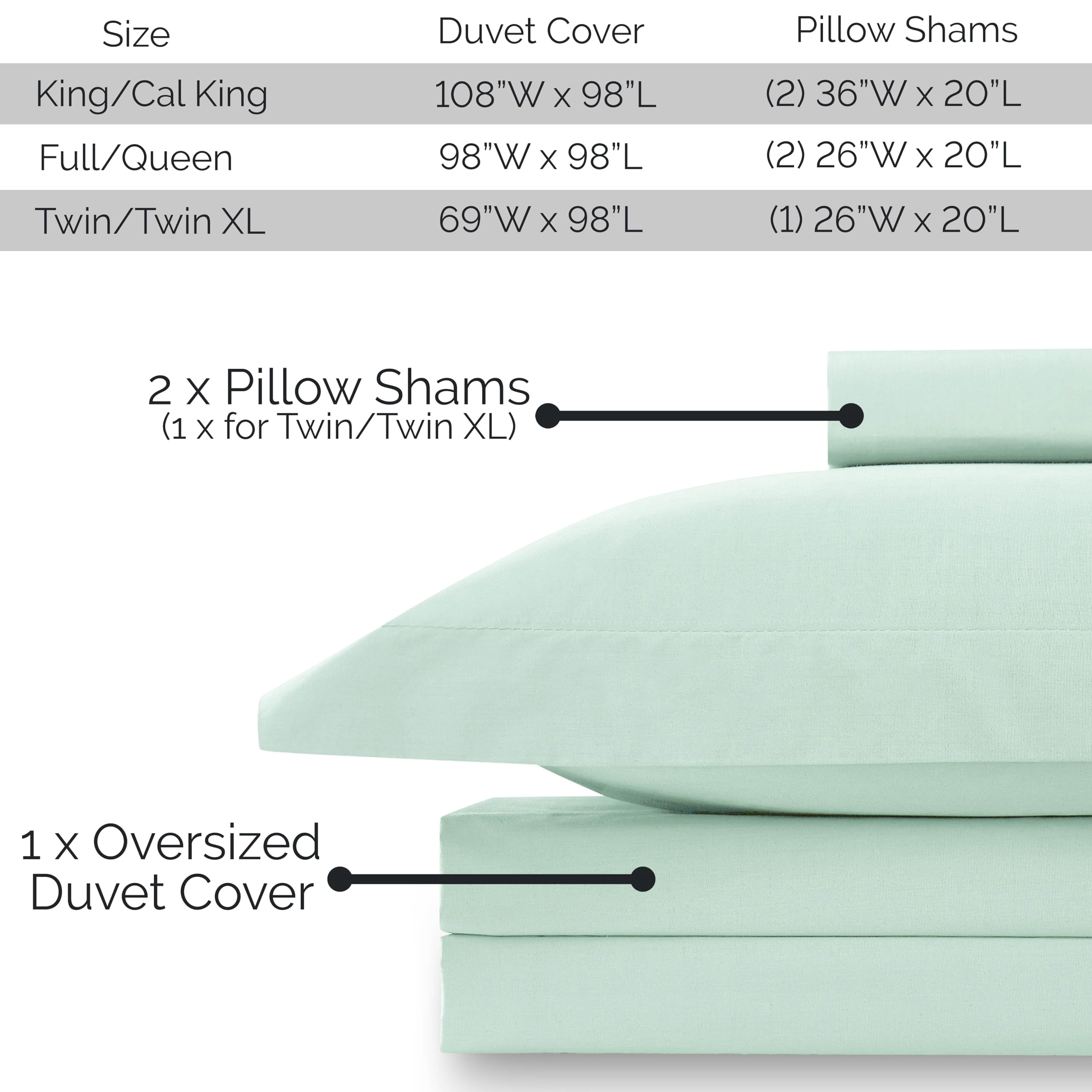Southshore Fine Living, Inc. Premium Collection Twin Duvet Cover Bedding Set, Light Green