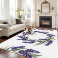 thumbnail image 2 of Summer Purple Lavender Wreath Area&nbsp;Rug 8x10ft Country Watercolor Flower Leaf Non-Slip&nbsp;Washable Square&nbsp;Rugs Soft Felt Indoor Floor Mat for Bedroom Kitchen Living Room Bathroom, 2 of 9