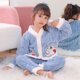 thumbnail image 4 of 2023 Spring Autumn Sleepwear Children's Flannel Pajamas Set Kawaii Anime Kuromi Cinnamoroll Girls Kids Warm Loungewear homewear, 4 of 5