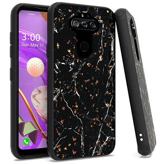 GSA Gold Flake Marble Candy Case for LG Aristo 5 - Black
