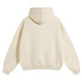 thumbnail image 6 of Unisex Long Sleeve Drop Shoulder Hoodie without Drawstring, Casual Pullover Tracksuit Top for Running, Lounge Wear,Beige,L, 6 of 6