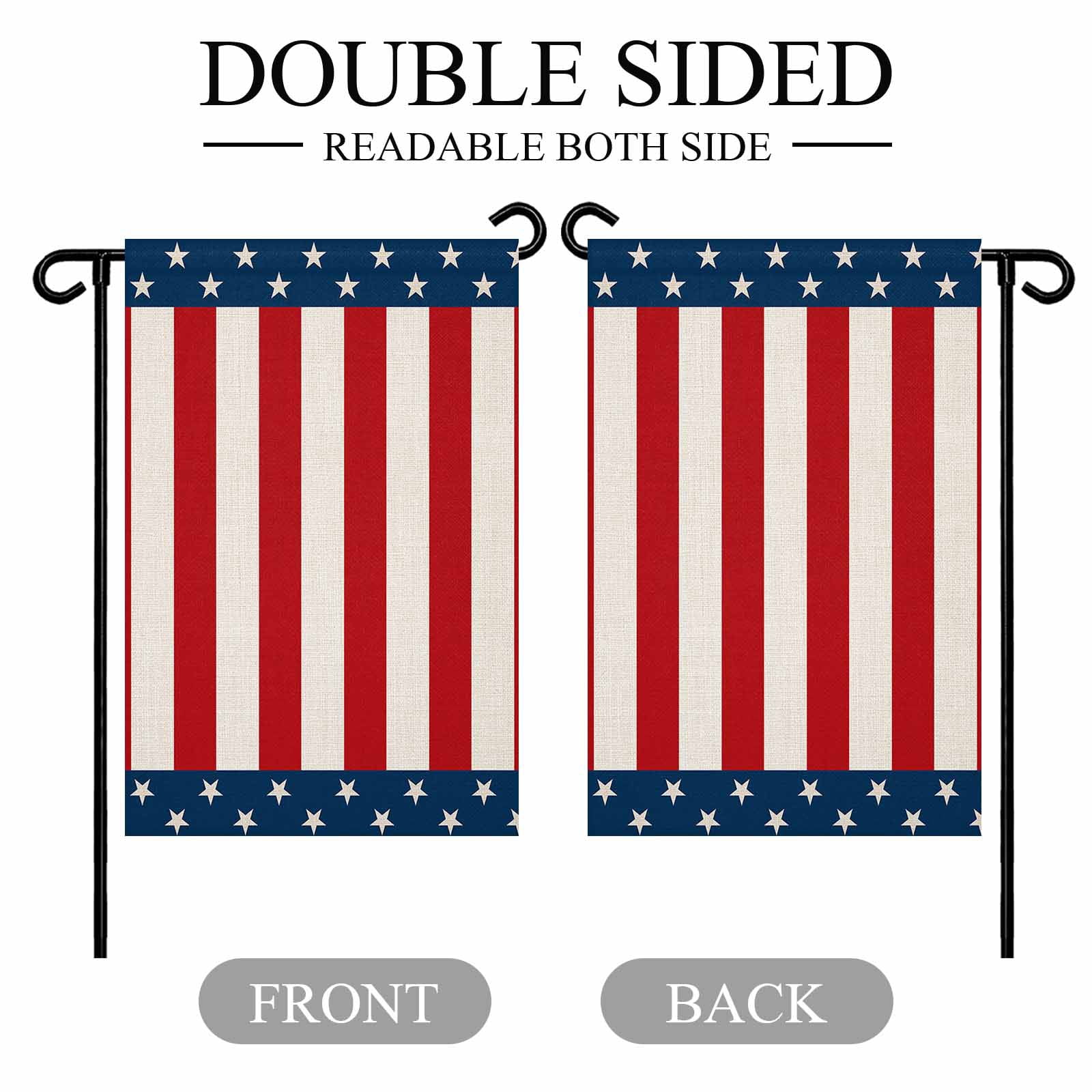 4th of July Garden Flags Patriotic Stars American Flag Garden Flag Double Sided Welcome Flag Vertical Red Stripes Independence Day Yard Flags for Outdoor Lawn Porch Memorial Day Decor 28x40 Inch