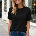 thumbnail image 4 of XEDZYT Womens Summer Tops Crewneck Knit Short Sleeved Shirts Lightweight Soft Blouse Size S, 4 of 4