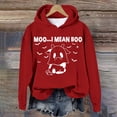 thumbnail image 4 of WEAIXIMIUNG Sweatshirts d'Automne pour Femmes Plus Décontracté Je Veux Dire Imprimé Vache Manches Longues Sweat à Capuche, 4 of 4