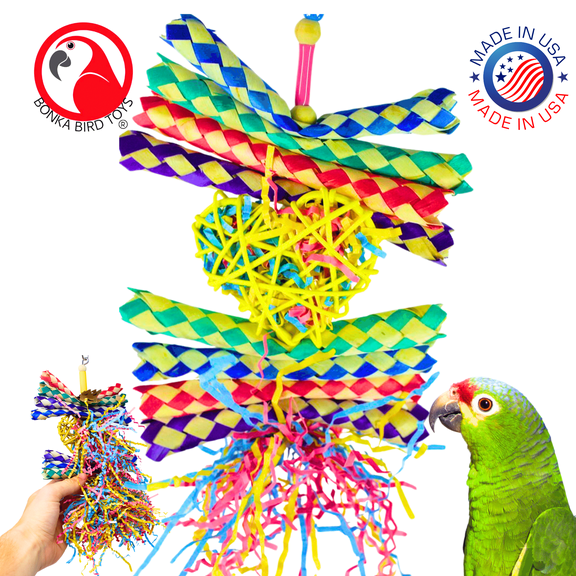 Bonka Bird Toys 1730 Foraging Heart Treat Foraging Parrot Cage Toy