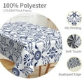 thumbnail image 3 of 60x84inches Rectangle Tablecloth Blue and White Porcelain Floral Mexican Talavera Table Cloths Waterproof Fabric Table Cover for Kitchen Dining Room Indoor Outdoor Banquet Party Supplies, 3 of 7