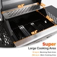thumbnail image 4 of Segmart 3 Burner BBQ Propane Gas Grill, Stainless Steel 27,000 BTU Patio Garden Barbecue Grill with Side Tables, Hanging Basket & Thermometer, Perfect for Camping, Outdoor Cooking, 4 of 8