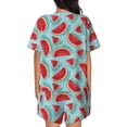 thumbnail image 3 of Kdxio Watermelon Print Pajamas Sets for Women Short-Sleeved Pjs with Lounge Shorts Two Piece Sleepwear S-4XL, 3 of 9
