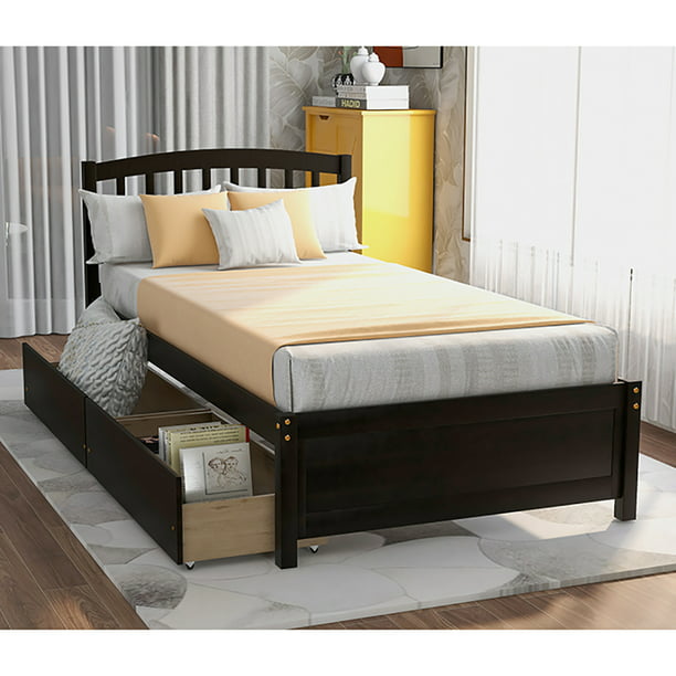 Tbest Twin Platform Storage Bed, Ameriwood Twin Storage Bed Assembly Instructions