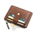 thumbnail image 2 of Cartera de cuero delgada con tarjetero de identificación de crédito a la moda pequeña con bolsillo para monedas, funda para dinero para hombre, Mini monedero de negocios para mujer Tan Jianjun  unisex, 2 of 2